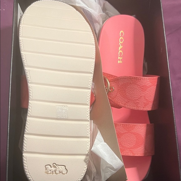 Coach Women's Pink Slide Sandals - Picture 3 of 10
